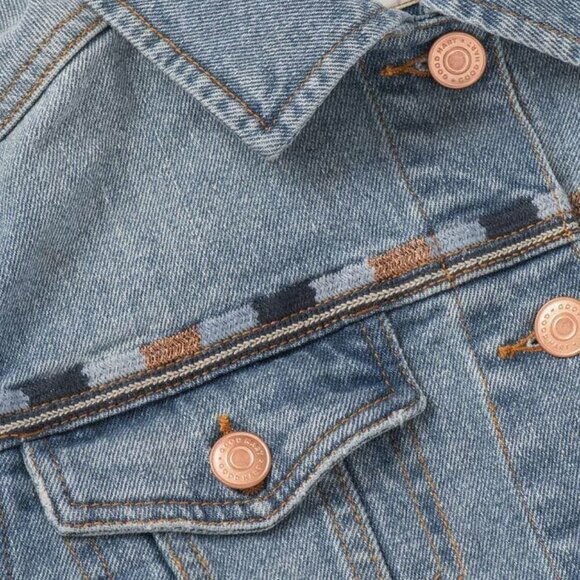 Matilda Jane Good Hart Lone Star Denim blue jean Jacket western festival fray S - Picture 5 of 9